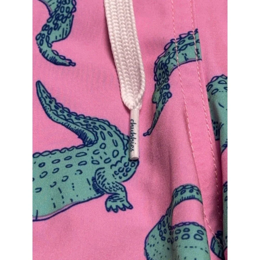 Chubbies Swim Shorts Men's XL Pink Glades Alligator Print Lined Trunks 7